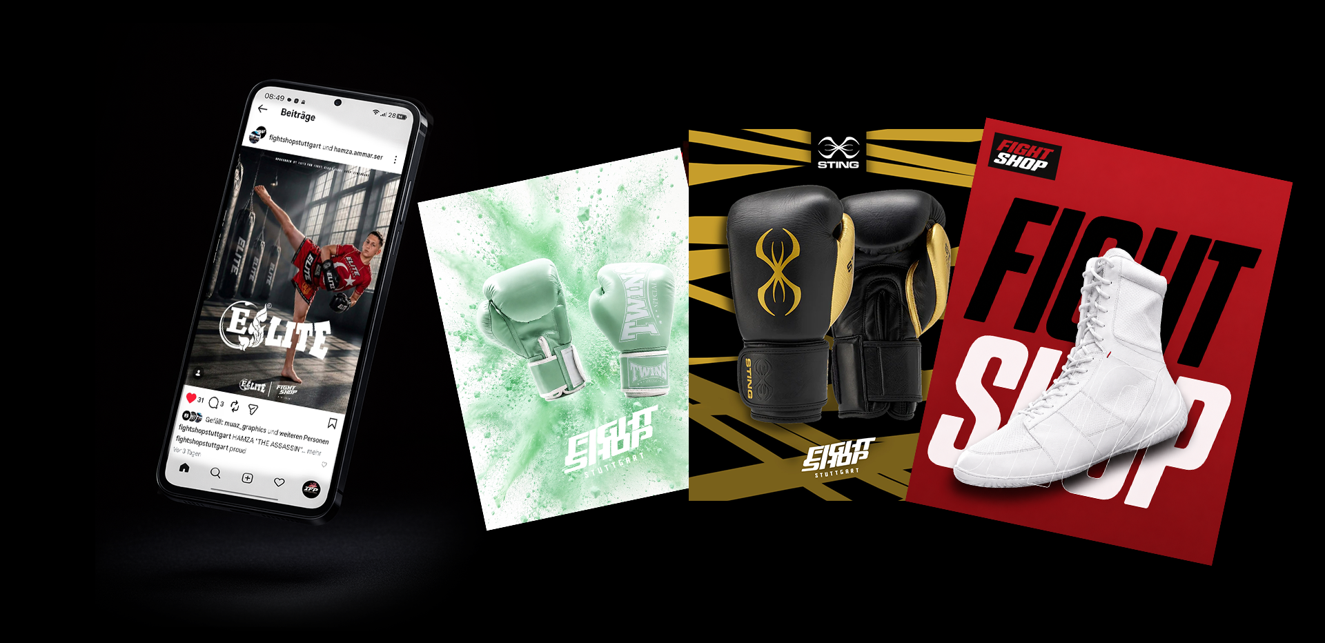 Fight Shop Social Media Collage